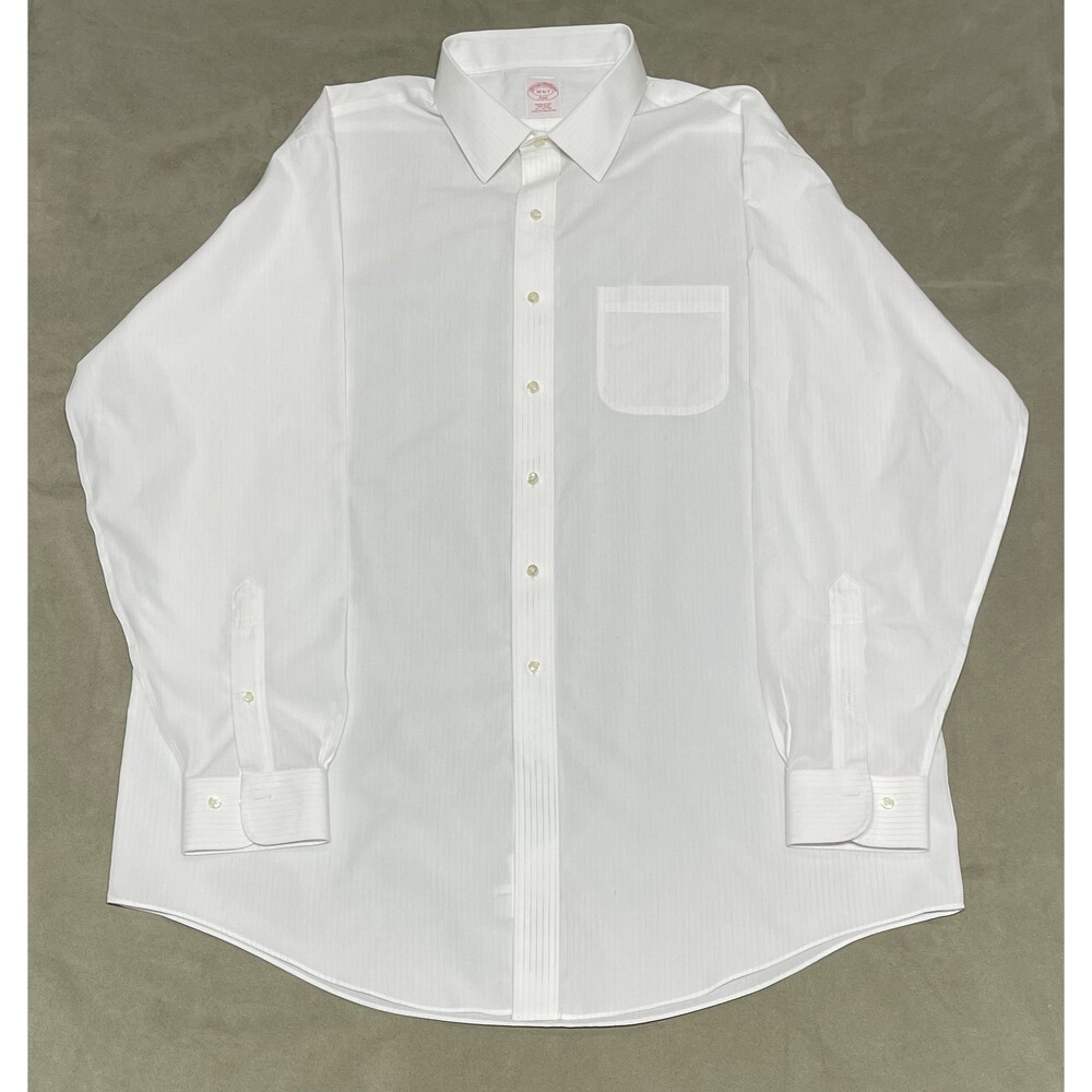 Brooks Brothers 346 Regular Fit Dress Shirt Non-Iron - Size 18-6/7
